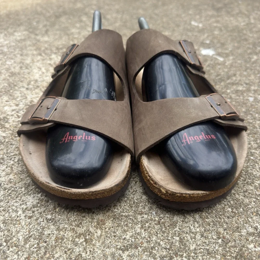 Birkenstock Tatami Brown Suede Double Strap Sandals Mens Size 10